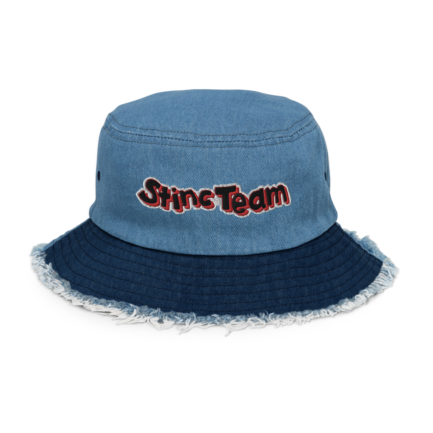 "Year of the Stincs" Distressed Denim Bucket Hat
